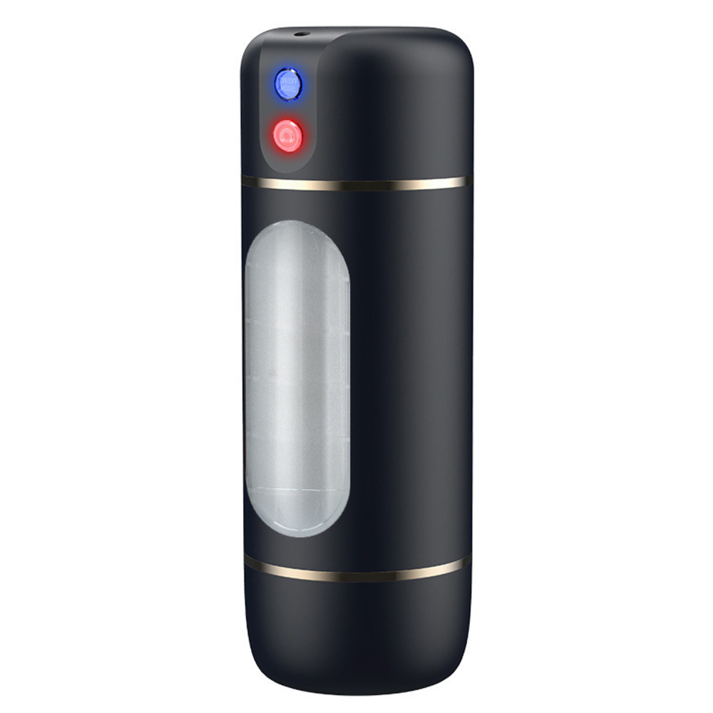 Matte Black Silicone Suction & Vibration Stroker, For Men, Whisper-Quiet & Waterproof, Portable & Easy to Clean