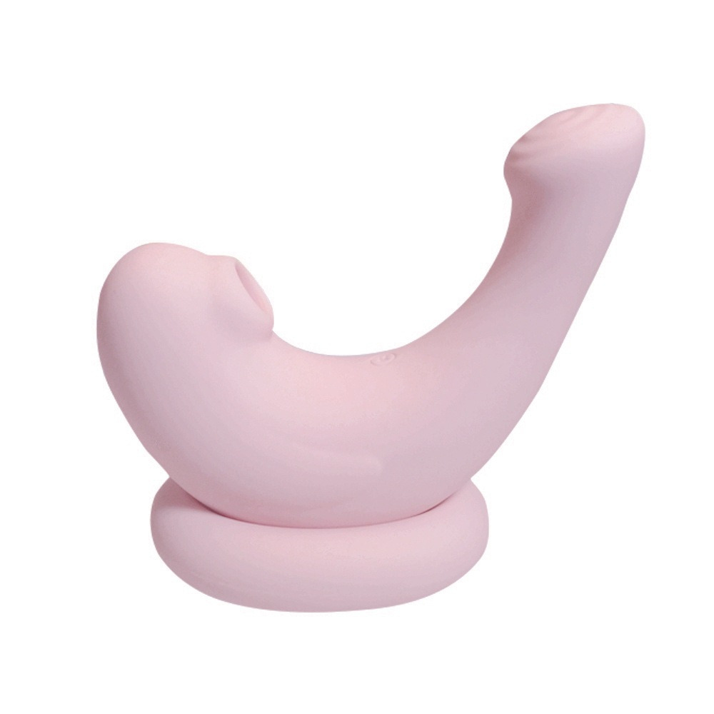 Liquid silicone dual-effect stimulating personal massager - a smart toy for both female sucking and vibration functions