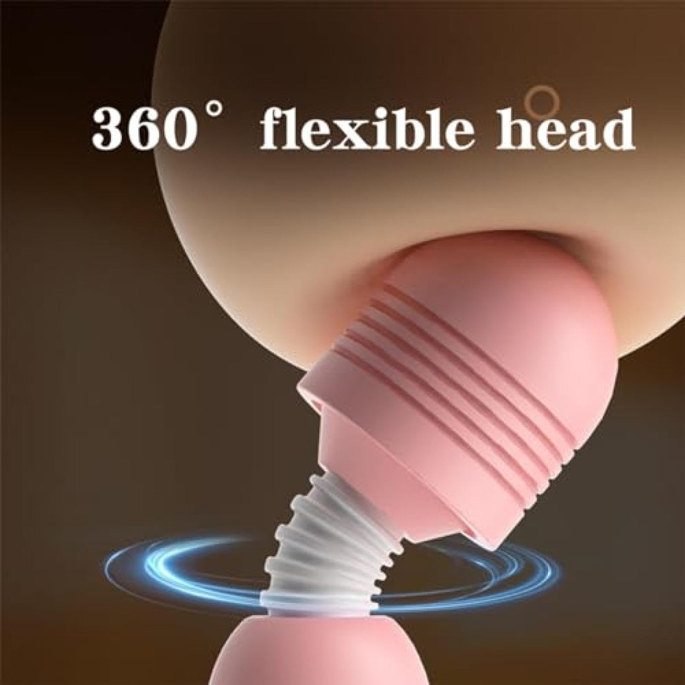 Rose Gold Powerful Wand Massager, 10 Vibration Modes, 360° Full-Body Stimulation, Instant Stress Relief
