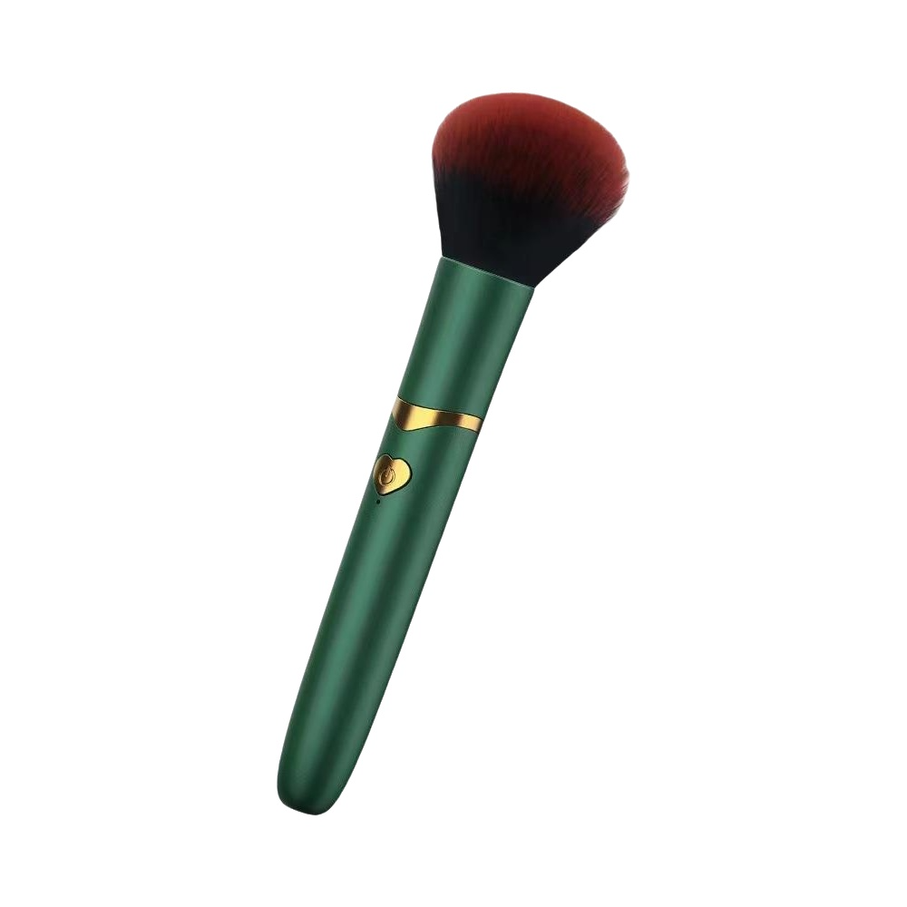 Green & Gold Makeup Brush Vibrator, Cute Disguise, Multi-Frequency Stimulation, Discreet On-the-Go