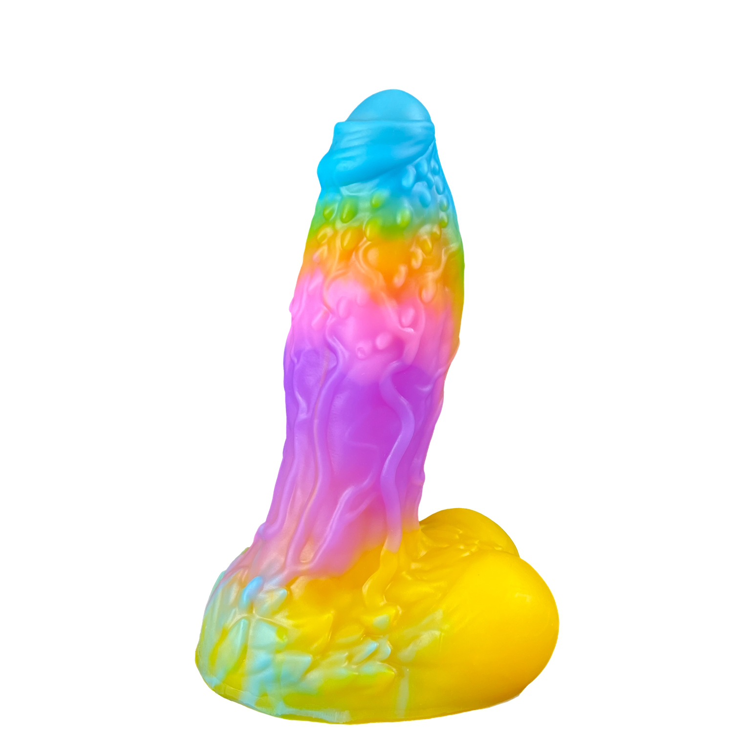 Colorful Silicone Finger-shaped Massage Device, specially designed for women, with multiple contact points for stimulation, and soft and comfortable fit.