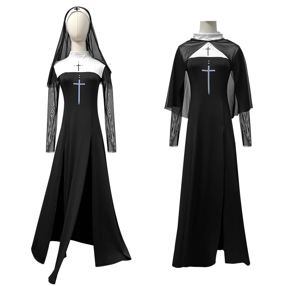 Sexy Nun Costume for Adults Halloween Outfit, Carnival Cosplay Performance & Role-play Attire