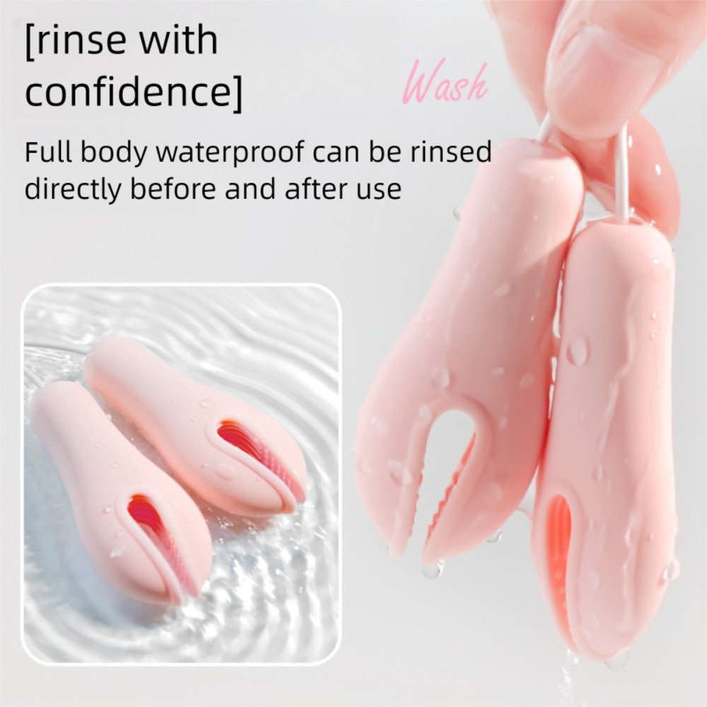 Silicone gel nipple clasp vibrator for masturbating, rechargeable, for women, designed for female orgasm, with SM control, adult product.