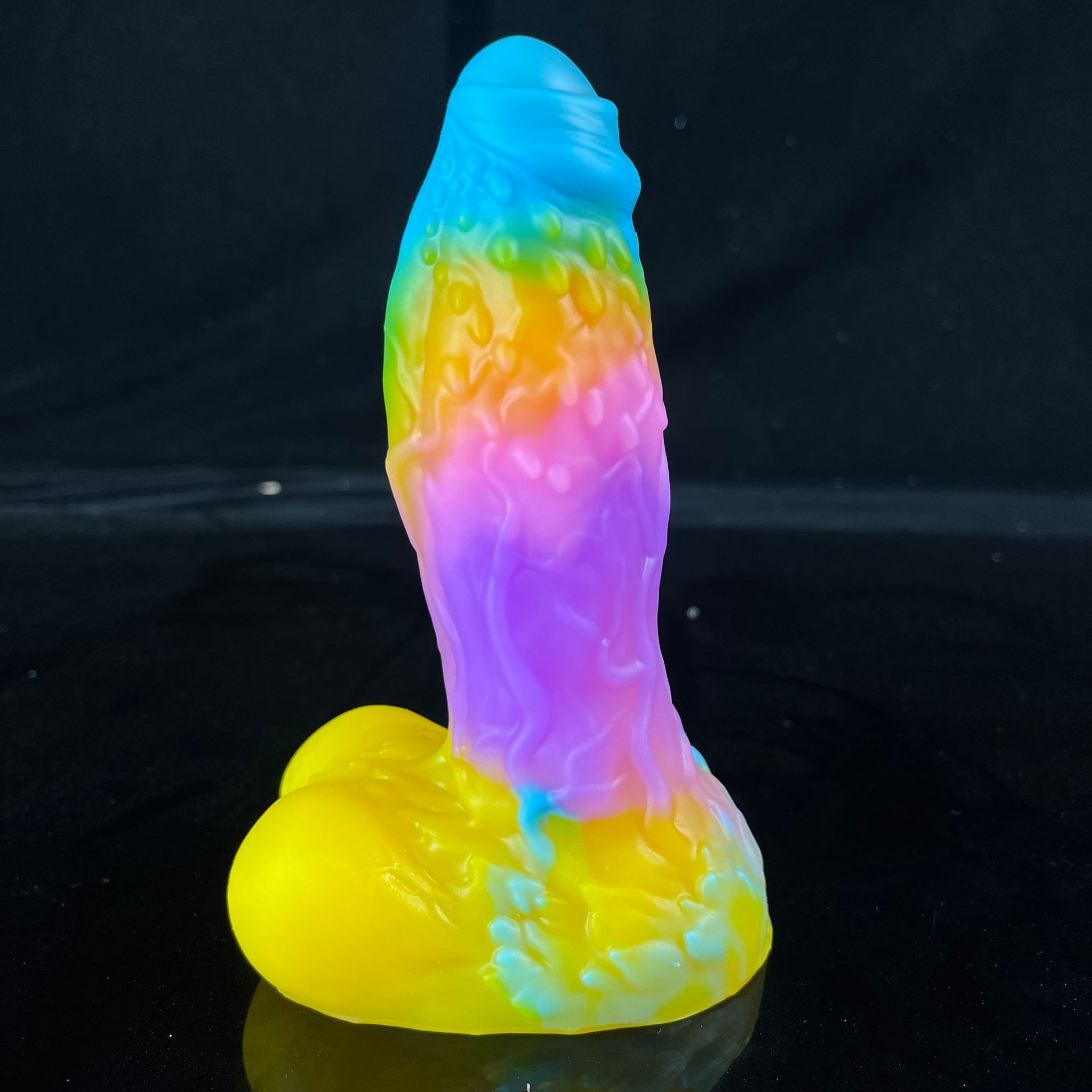 Colorful Silicone Finger-shaped Massage Device, specially designed for women, with multiple contact points for stimulation, and soft and comfortable fit.