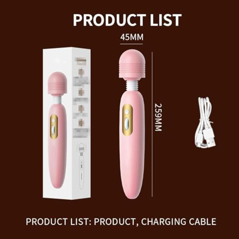 Rose Gold Powerful Wand Massager, 10 Vibration Modes, 360° Full-Body Stimulation, Instant Stress Relief