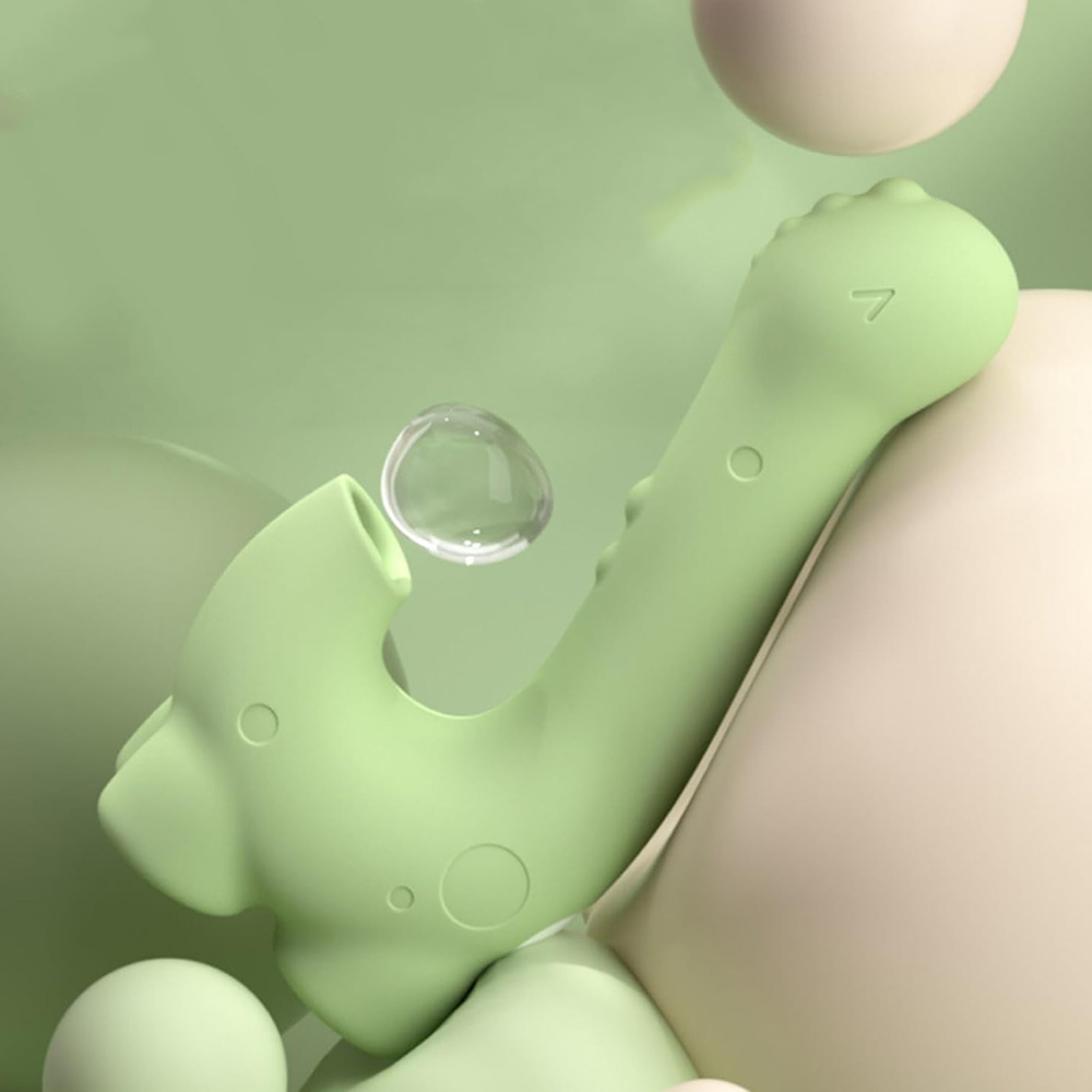 Matcha Dino Dual-Action Massager, Suction & Vibration Modes, Beginner-Friendly Self-Care Essential
