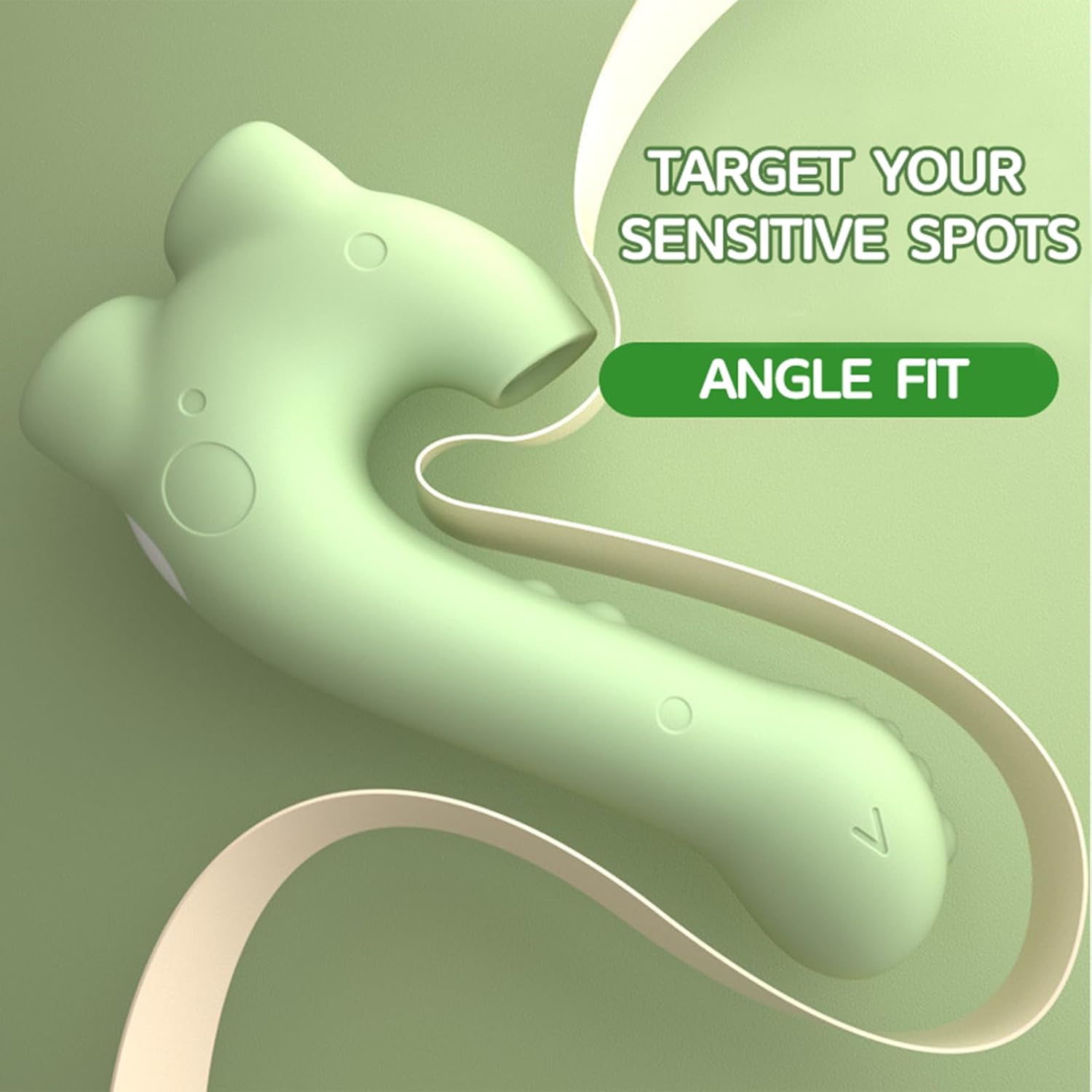 Matcha Dino Dual-Action Massager, Suction & Vibration Modes, Beginner-Friendly Self-Care Essential