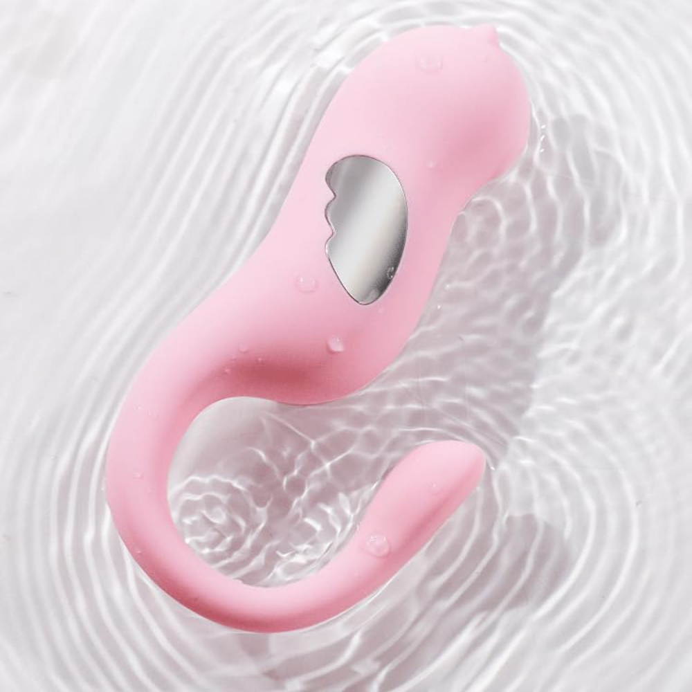Soft Silicone C-Shaped Dual-Action Massager, For Women, Multi-Frequency Vibration, Portable & Easy to Clean